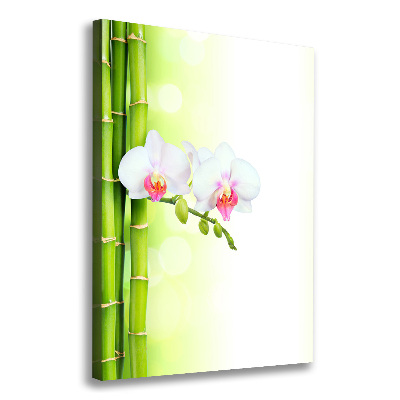 Quadro su tela canvas verticale Orchidea e bambù