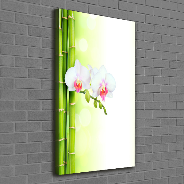 Quadro su tela canvas verticale Orchidea e bambù