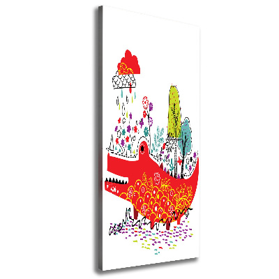 Quadro foto su tela verticale Coccodrillo