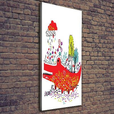 Quadro foto su tela verticale Coccodrillo