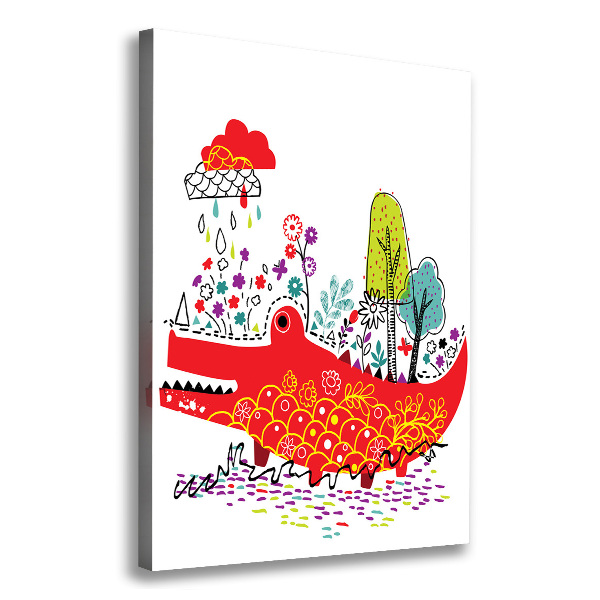 Quadro foto su tela verticale Coccodrillo