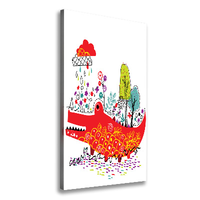 Quadro foto su tela verticale Coccodrillo