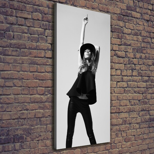 Stampa quadro su tela verticale Donna in nero
