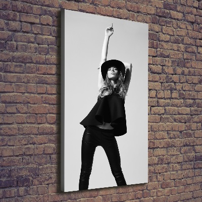Stampa quadro su tela verticale Donna in nero