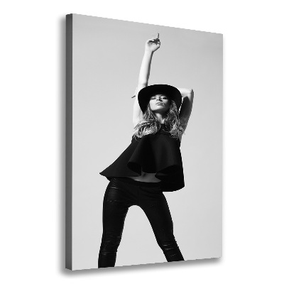 Stampa quadro su tela verticale Donna in nero