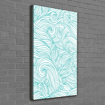 Quadro foto su tela verticale Onde blu