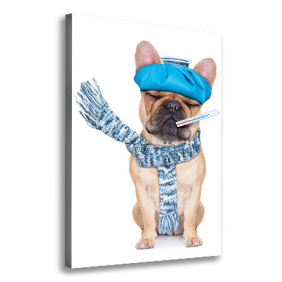 Stampa quadro su tela verticale Cane malato
