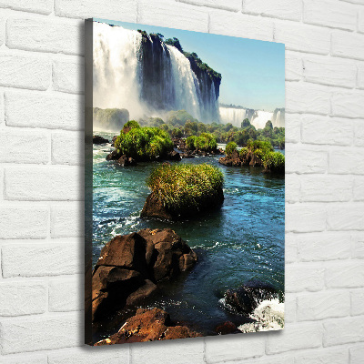 Quadro foto su tela verticale Cascata di Igazu