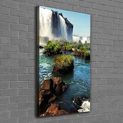 Quadro foto su tela verticale Cascata di Igazu