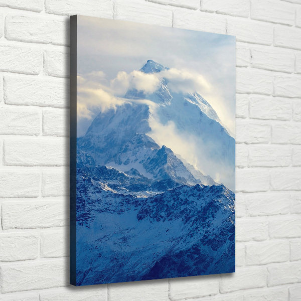 Quadro su tela canvas verticale In cima alla montagna