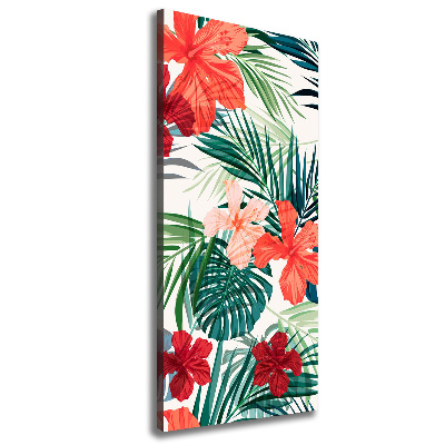 Quadro su tela canvas verticale Fiori hawaiani