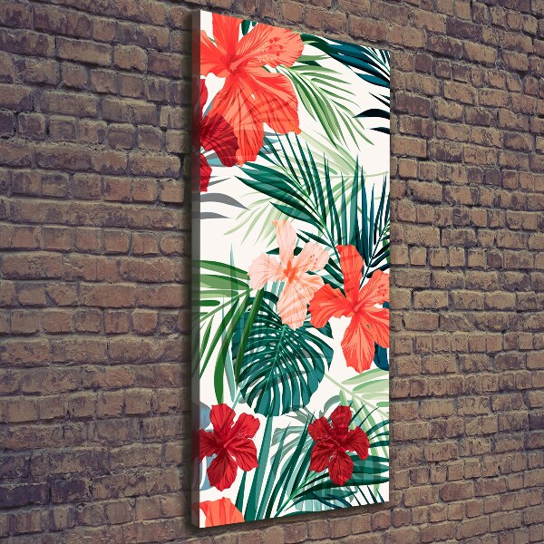 Quadro su tela canvas verticale Fiori hawaiani