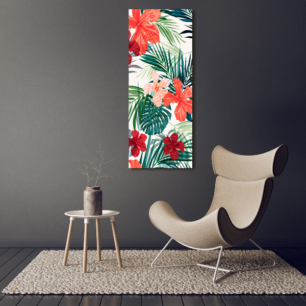 Quadro su tela canvas verticale Fiori hawaiani