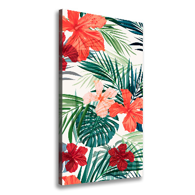 Quadro su tela canvas verticale Fiori hawaiani