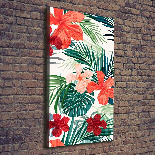 Quadro su tela canvas verticale Fiori hawaiani