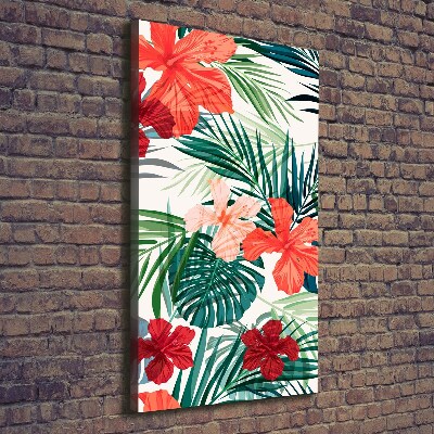 Quadro su tela canvas verticale Fiori hawaiani