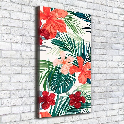Quadro su tela canvas verticale Fiori hawaiani
