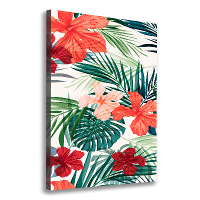 Quadro su tela canvas verticale Fiori hawaiani