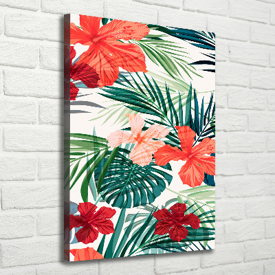Quadro su tela canvas verticale Fiori hawaiani