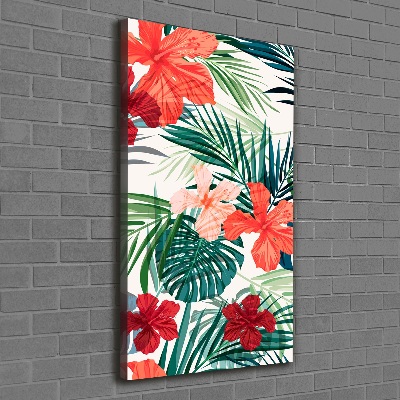 Quadro su tela canvas verticale Fiori hawaiani