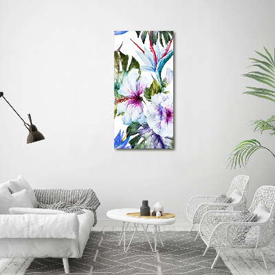 Stampa quadro su tela verticale Fiori hawaiani