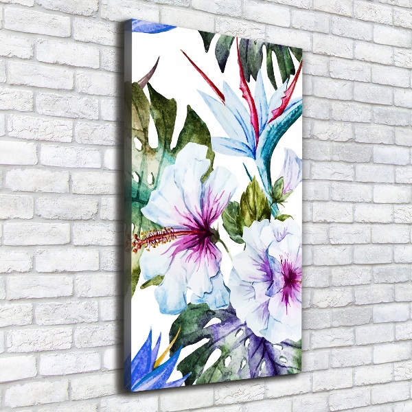 Stampa quadro su tela verticale Fiori hawaiani