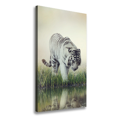 Quadro su tela canvas verticale Tigre bianca