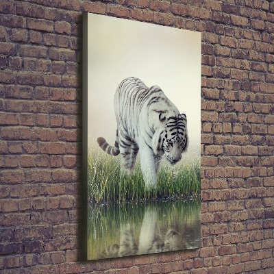 Quadro su tela canvas verticale Tigre bianca
