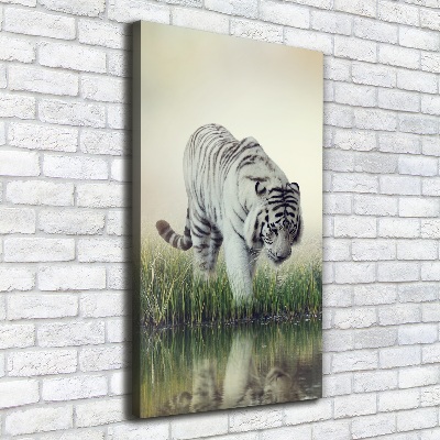 Quadro su tela canvas verticale Tigre bianca