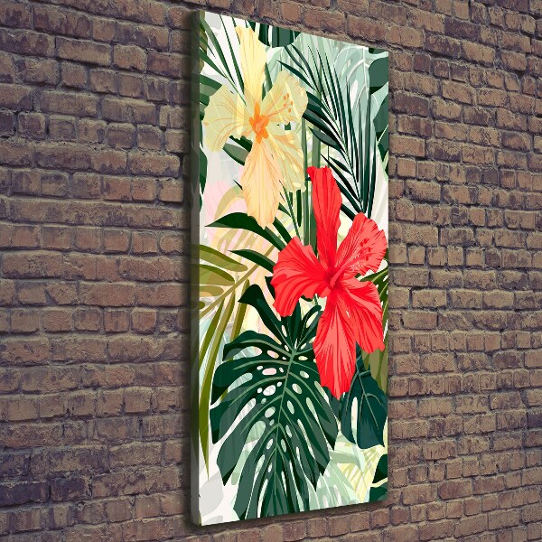 Stampa quadro su tela verticale Fiori hawaiani