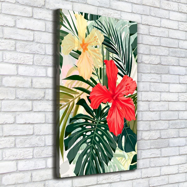 Stampa quadro su tela verticale Fiori hawaiani