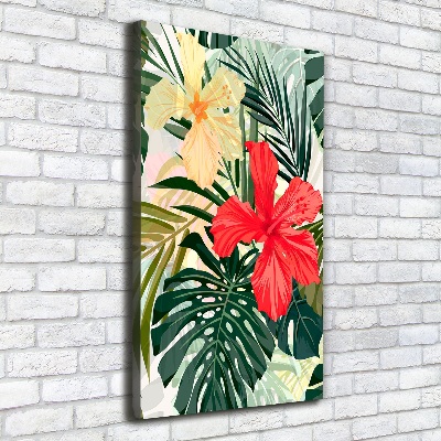 Stampa quadro su tela verticale Fiori hawaiani
