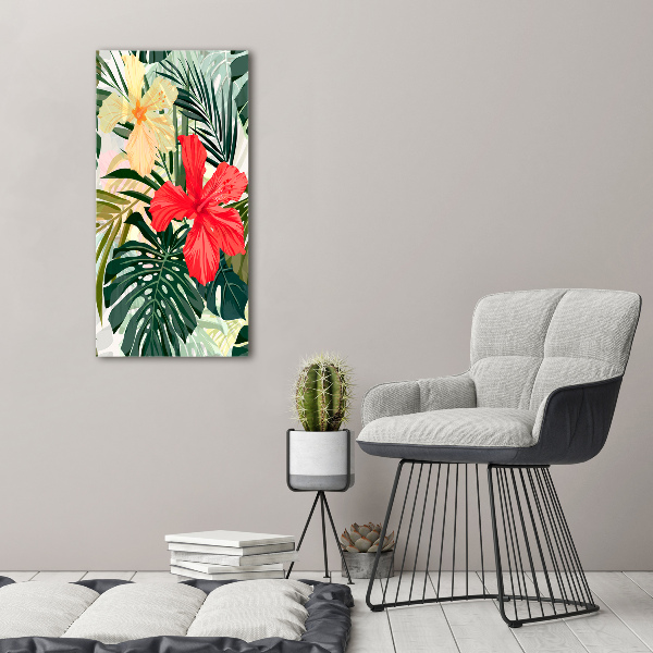 Stampa quadro su tela verticale Fiori hawaiani