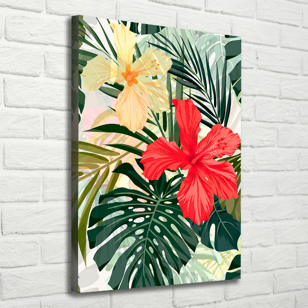 Stampa quadro su tela verticale Fiori hawaiani
