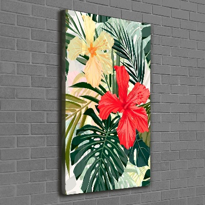 Stampa quadro su tela verticale Fiori hawaiani
