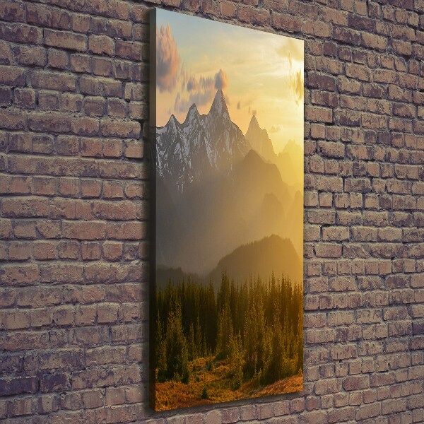 Quadro foto su tela verticale Tramonto sulle montagne