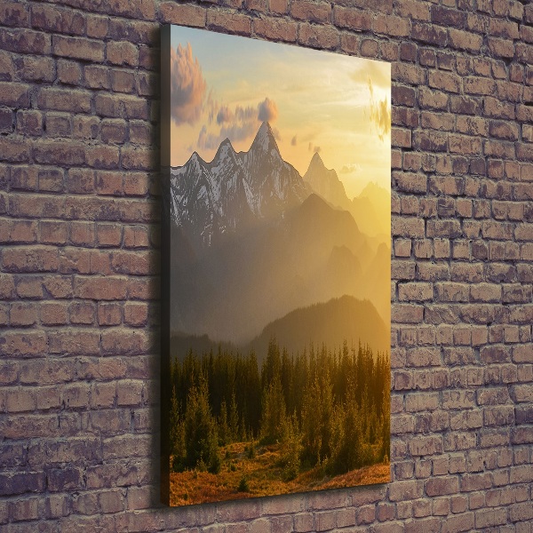 Quadro foto su tela verticale Tramonto sulle montagne