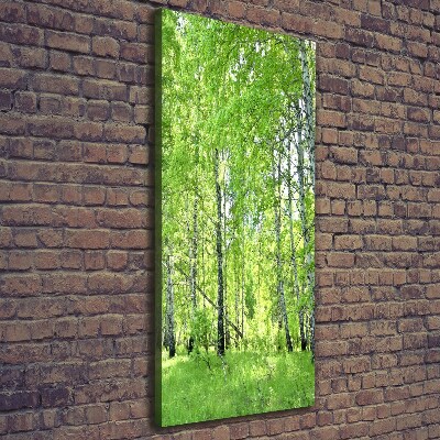 Quadro su tela canvas verticale Foresta di betulle