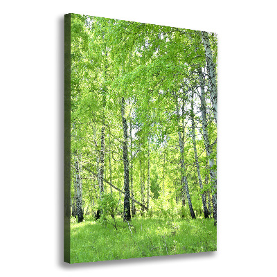 Quadro su tela canvas verticale Foresta di betulle