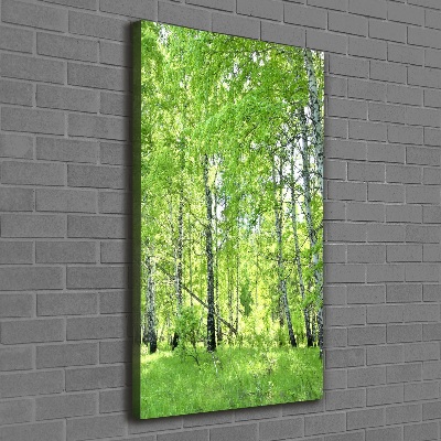 Quadro su tela canvas verticale Foresta di betulle