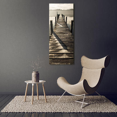 Quadro foto su tela verticale Molo in legno