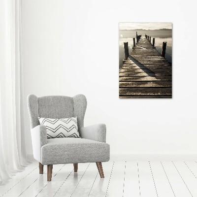 Quadro foto su tela verticale Molo in legno
