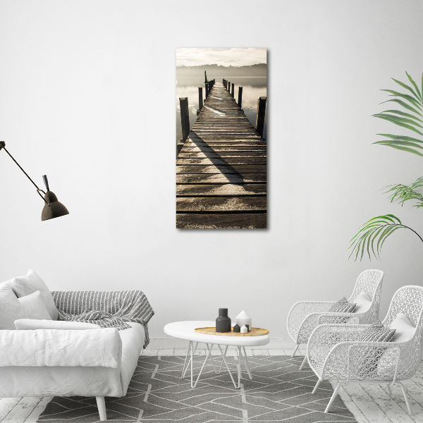 Quadro foto su tela verticale Molo in legno