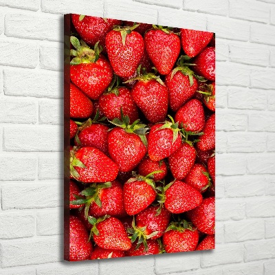 Quadro foto su tela verticale Fragole