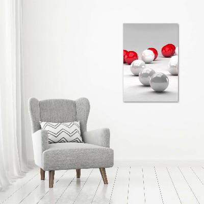 Stampa quadro su tela verticale Palline rosse e bianche