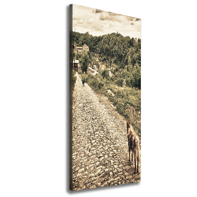 Quadro foto su tela verticale Due cani della collina