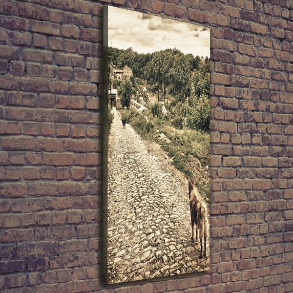 Quadro foto su tela verticale Due cani della collina