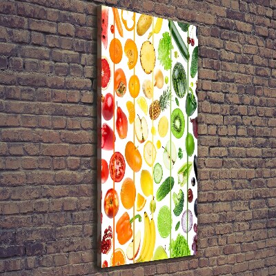 Quadro su tela canvas verticale Frutta e verdura
