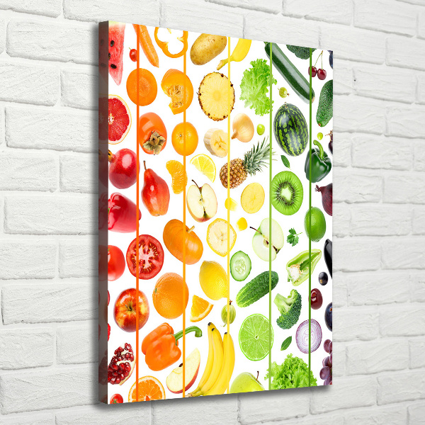 Quadro su tela canvas verticale Frutta e verdura