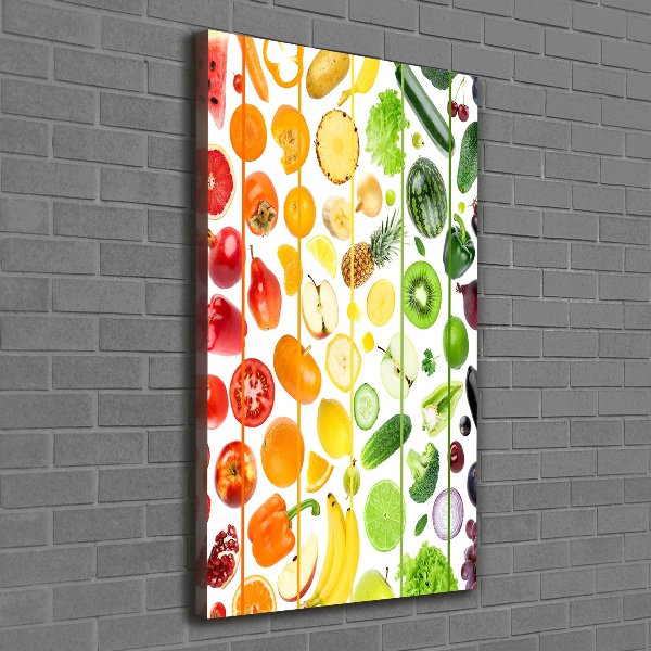 Quadro su tela canvas verticale Frutta e verdura